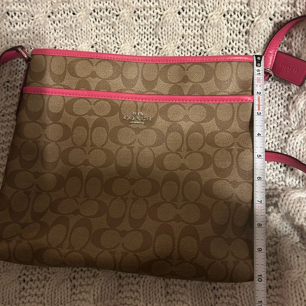 Coach Signature Brown and Pink Crossbody Bag - Picture 8 of 8